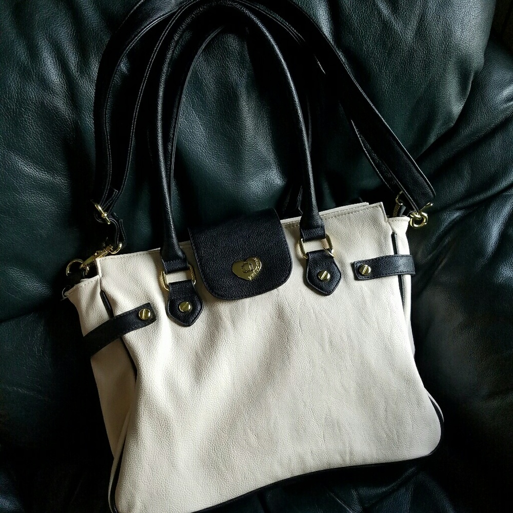 Black & beige purse